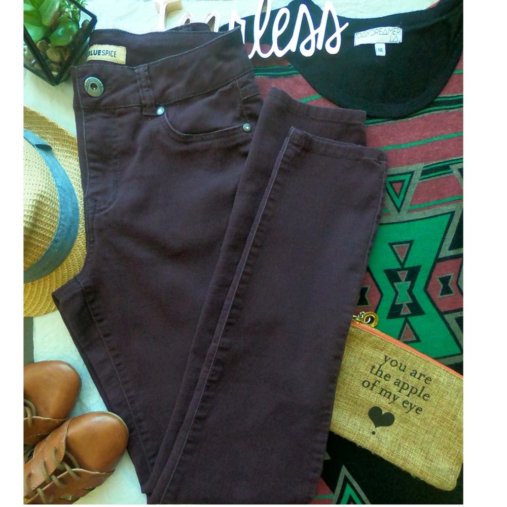 3/$10 High Rise Stretch Jeggings Sateen Red Jrs7